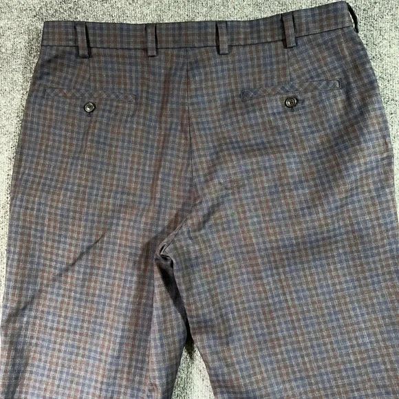 BROOKS BROTHERS Advantage Chino Clark Pant Men's 38x32 Navy Tartan Check Preppy - Picture 6 of 13